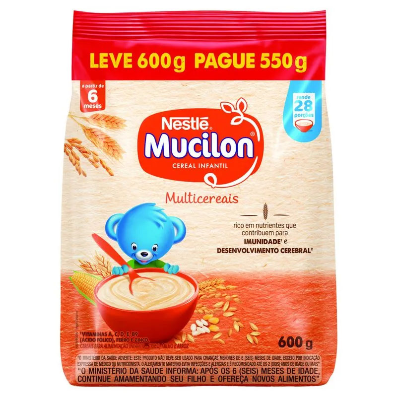 Cereal Mucilon Multicereais Pacote Leve 600g Pague 550g